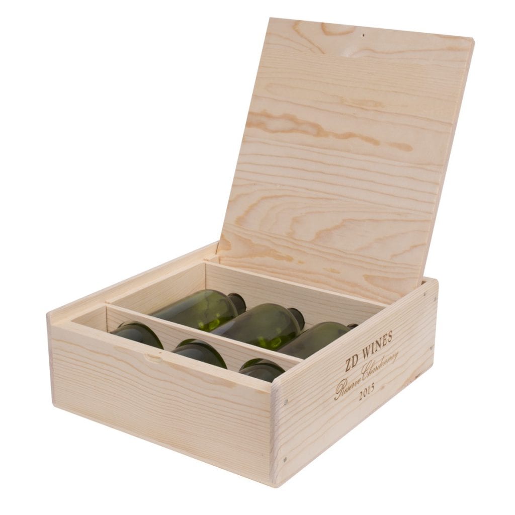 Premium 3 Bottles Pinewood Box (Flip Lid) - Golden State Box Factory